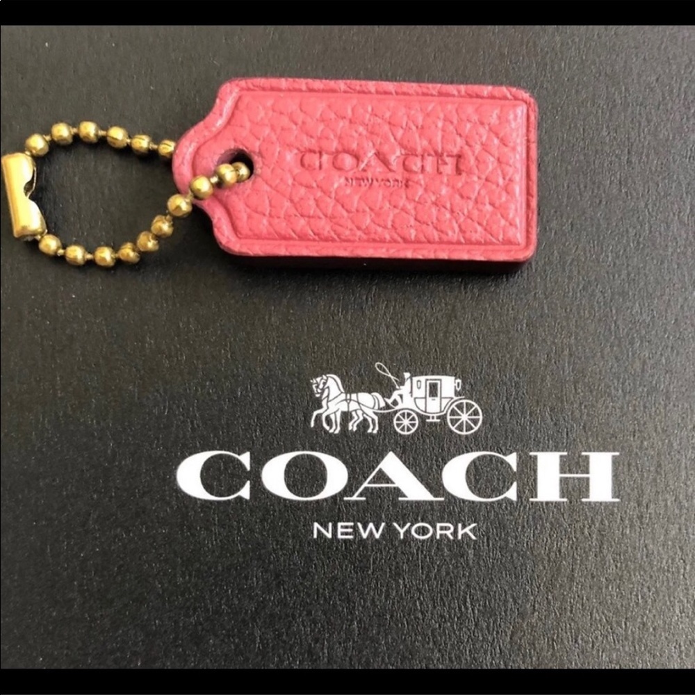 NEW COACH Leather Hang Tag / Key Fob